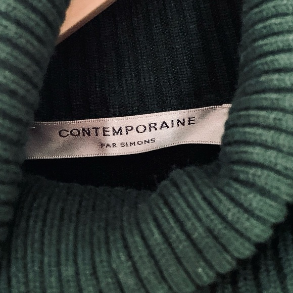 Contemporaine cowl neck sweater, forest green - Picture 3 of 4